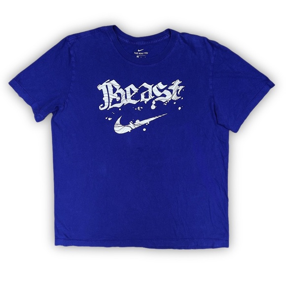 Nike Other - Nike Royal Blue Purple White Beast Graphic Font T-Shirt Swoosh Streetwear Tee